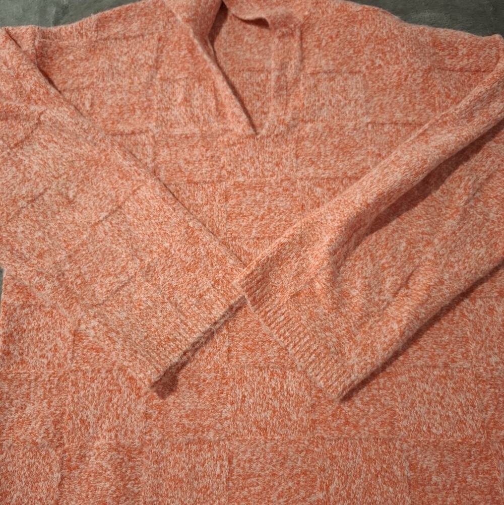 Zara Womens Pullover Outdoor Collared Knit Sweaters Sz Small Oversized Checkered - Picture 8 of 11